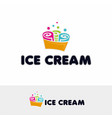 ice cream logo template designice shop icon vector image