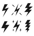 set of electric lightning bolt thunder vector image