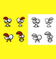 confused crazy chicken head set vector image vector image