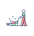 lawn mower rgb color icon vector image