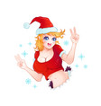 santa girl for christmas vector image vector image