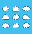 white cartoon clouds on blue background vector image vector image