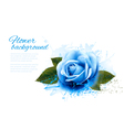 greeting card with blue rose vector image