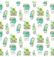 seamless pattern with cactus colorful vector image vector image