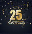 anniversary celebration design with gold confetti vector image