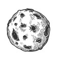 planet with impact craters engraving vector image