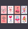 valentines day cute romantic lovely elements vector image vector image