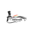 car painting logo with spray gun and unique vector image