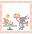 easter rabbit tea party vector image vector image