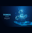 gear engine technical wireframe hand for digital vector image