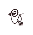 stylized ram sheep lamb outline graphic logo vector image