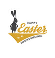 happy easter card badge logo sign vector image
