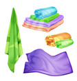 realistic bathroom spa colored towel set vector image
