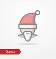 santa claus in new year hat icon vector image