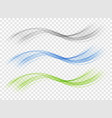 wave abstract flowers set smoky transparent wavy vector image vector image