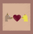 flat shading style icon cat dog heart vector image vector image