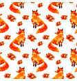 watercolor of an orange fox and a blot vector image vector image