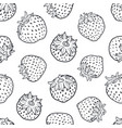 black and white strawberry seamless pattern vector image vector image