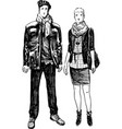 couple of the young townspeople vector image