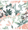 abstract floral seamless pattern silhouettes vector image