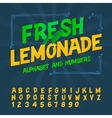 alphabet and numbers - fresh lemonade vector image vector image