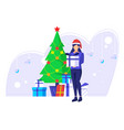 christmas tree for new year gifts vector image vector image