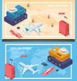 travel banners in isometric style vector image