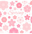 spring flowers pink blossoms background flat vector image