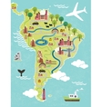 cartoon map of south america vector image