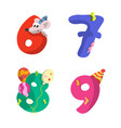 set number birthday flat design with different vector image vector image