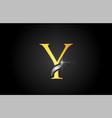 yellow gold alphabet letter y logo company icon vector image