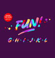 colourful alphabet in cartoon style cute vector image