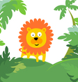 lion in forest vector image vector image