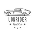 lowrider car logotype vector image