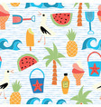 background beach icons flat seamless vector image