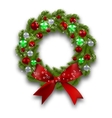christmas wreath green branch fir tree vector image