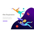 landing page template inspired people flying vector image vector image