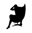 Silhouette person sitting Royalty Free Vector Image