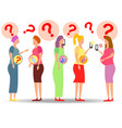 a group of pregnant women looking for answers vector image