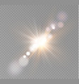 abstract lens gold front solar flare transparent vector image