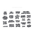 christmas wishes quotes hand drawn black lettering vector image vector image