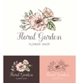 flower logo shop vector image