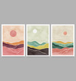 natural abstract mountain on set mid century vector image vector image