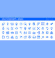 set flat line icons vector image