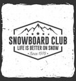 snowboard club concept vector image vector image