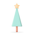 christmas tree with star 3d icon on white vector image