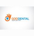 good dental logo template design emblem vector image