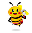honey bee mascot cartoon vector image