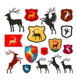 shield with deer reindeer stag logo coat vector image vector image