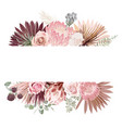 watercolor floral wedding frame pampas vector image